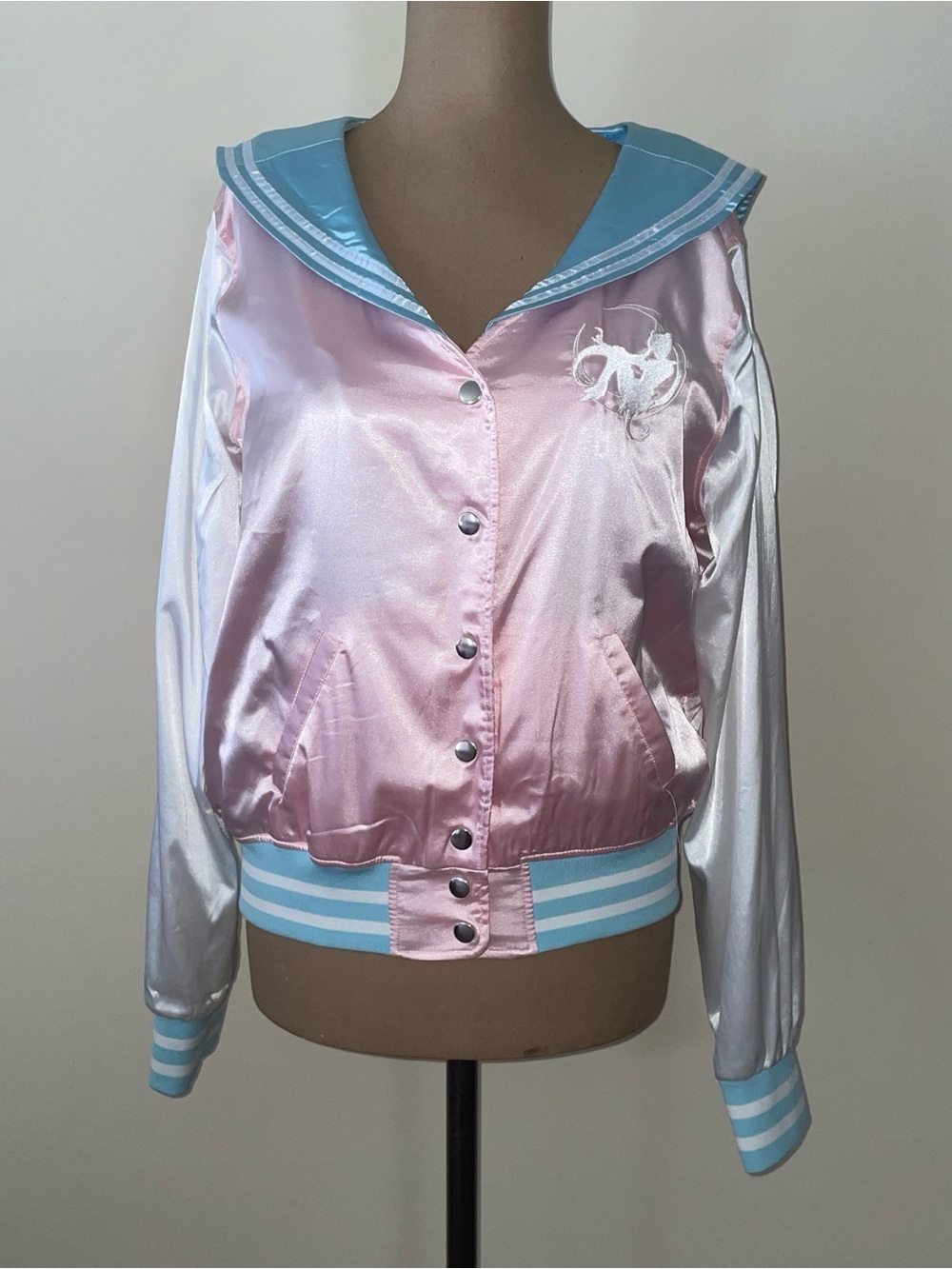 Hot Topic Pink Satin Bomber Jacket SAILOR MOON